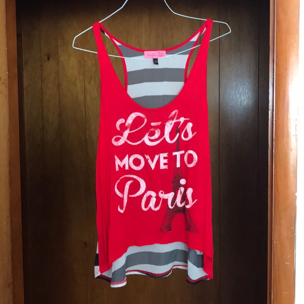 “Let’s move to Paris” cropped tank
